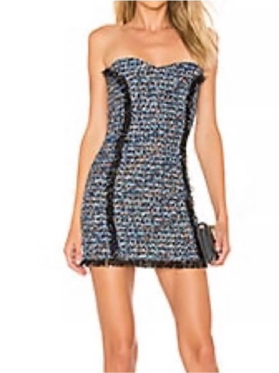 Lovers + Friends Dresses & Skirts - Lovers + Friends Strapless Blue Tweed Mini Dress
